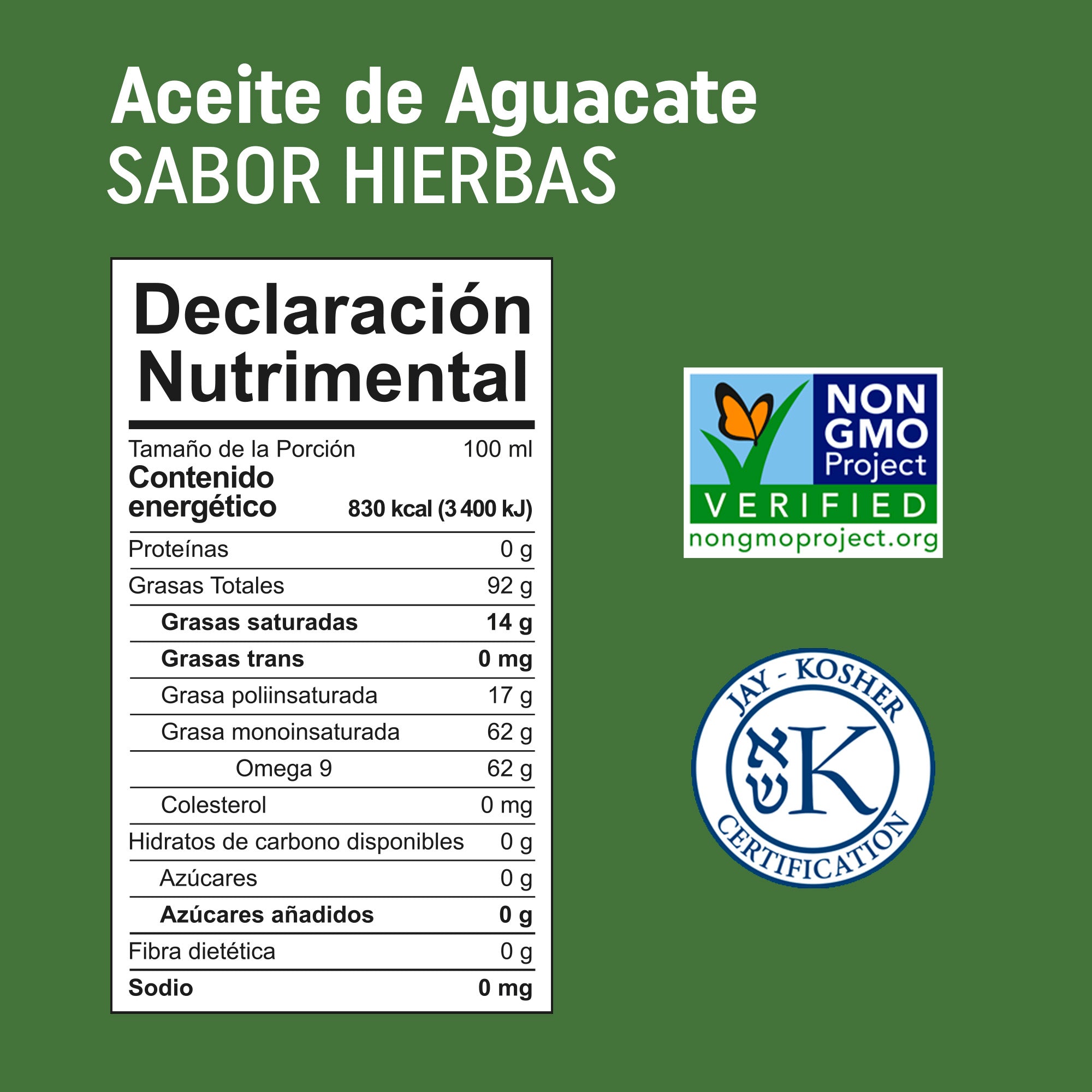 Aceite de Aguacate Extra Virgen sabor Hierbas de Provenza
