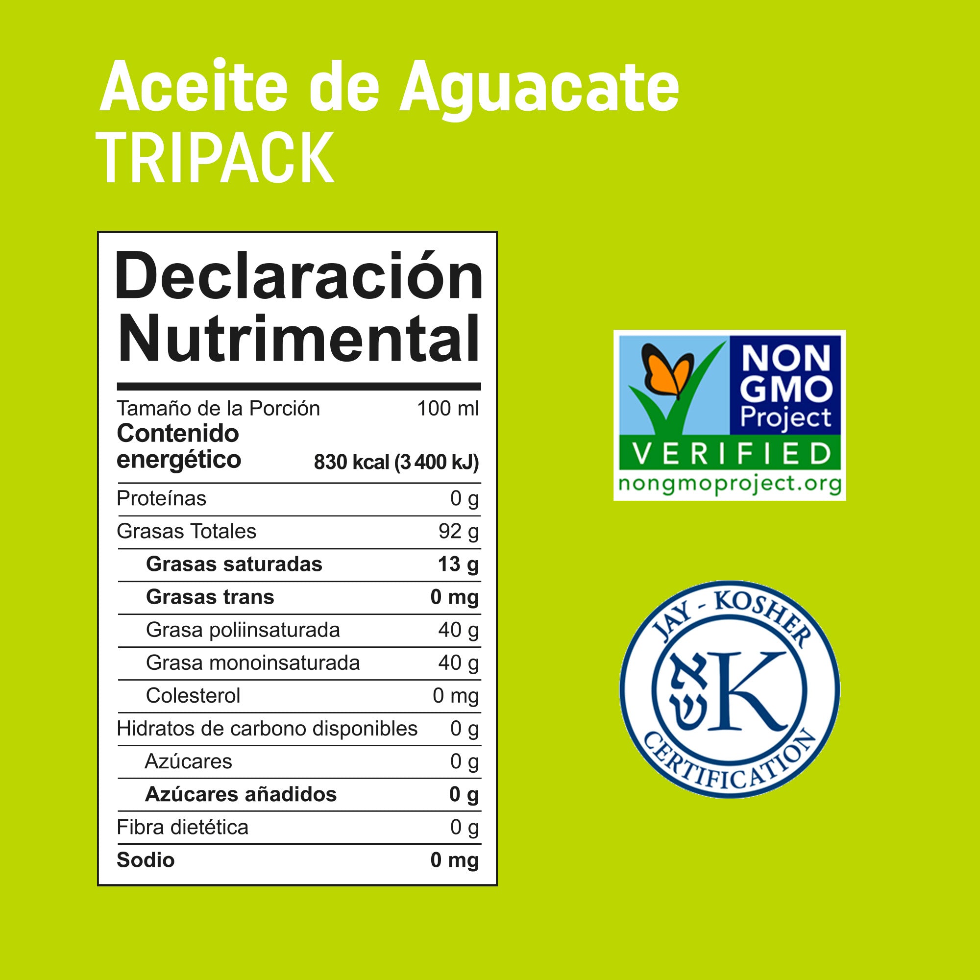 Tripack Aceite de Aguacate Extra Virgen Sabores Gourmet
