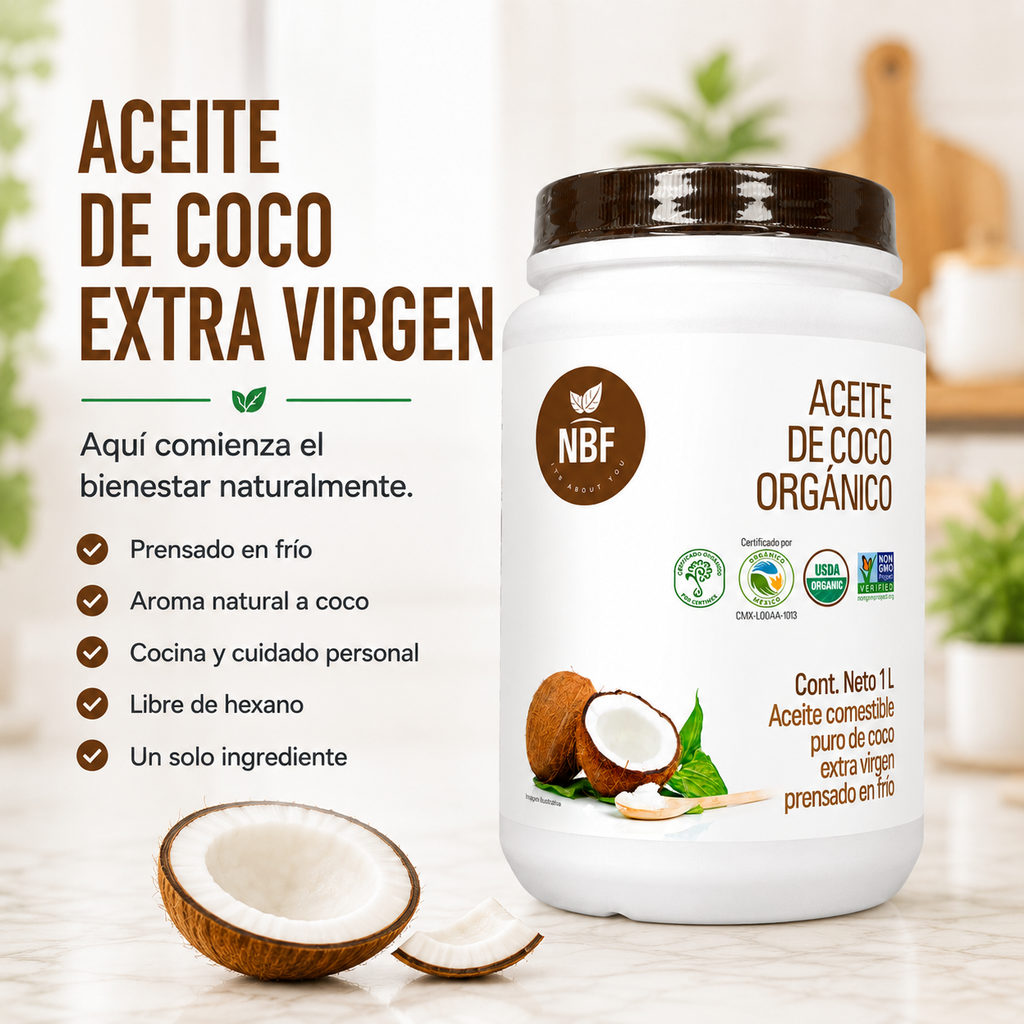 Aceite de Coco Orgánico Extra Virgen