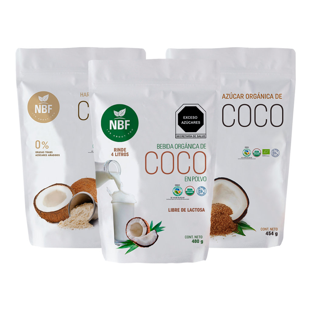 Kit All in One coco, harina, azucar y bebida de coco