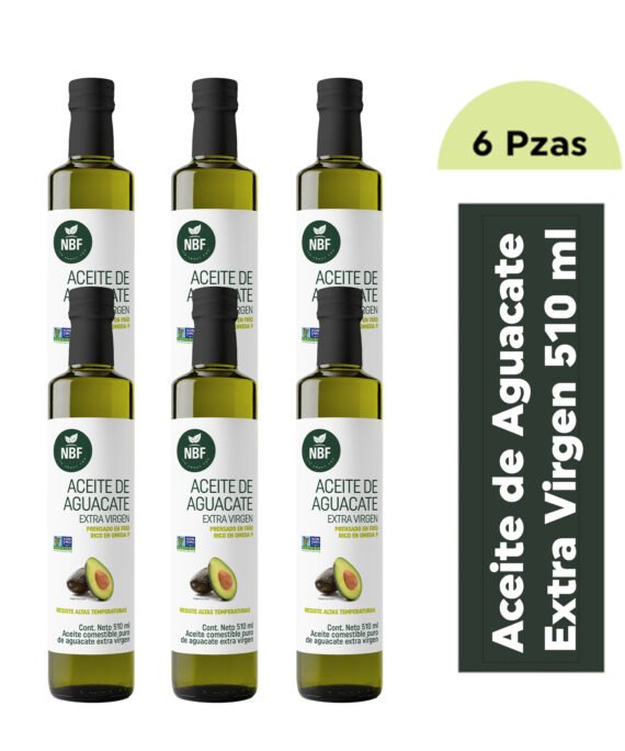 aceite de aguacate 510ml 6 piezas